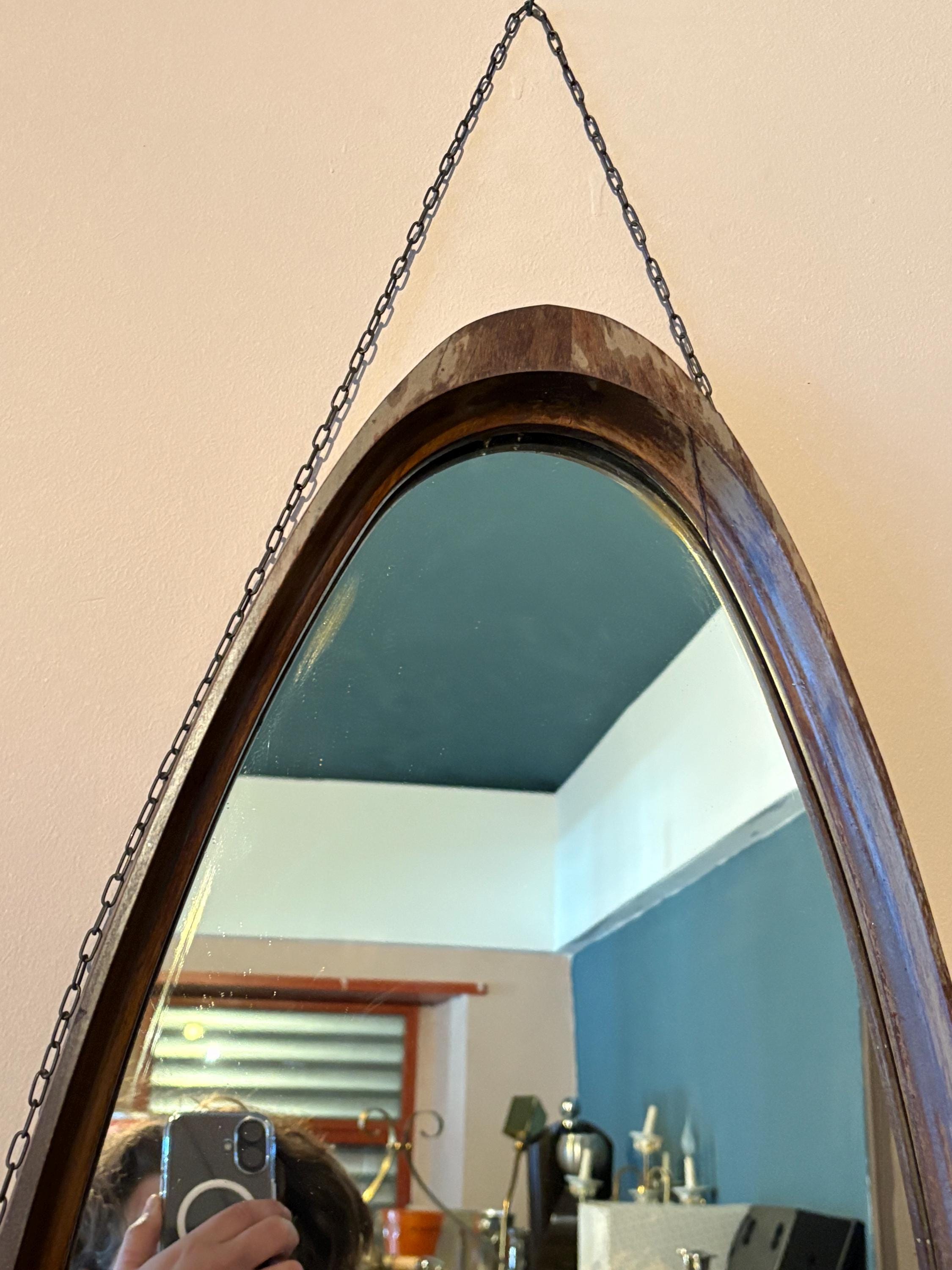 Large Wooden Vintage Mirror