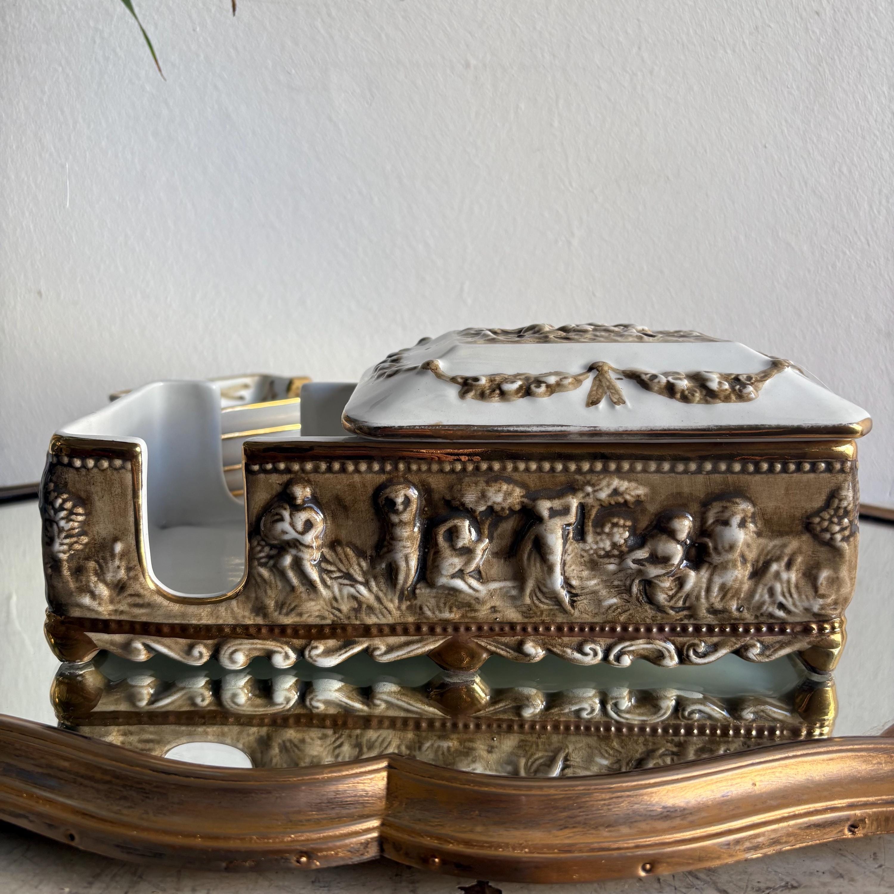 Vintage Capodimonte Smoking Set