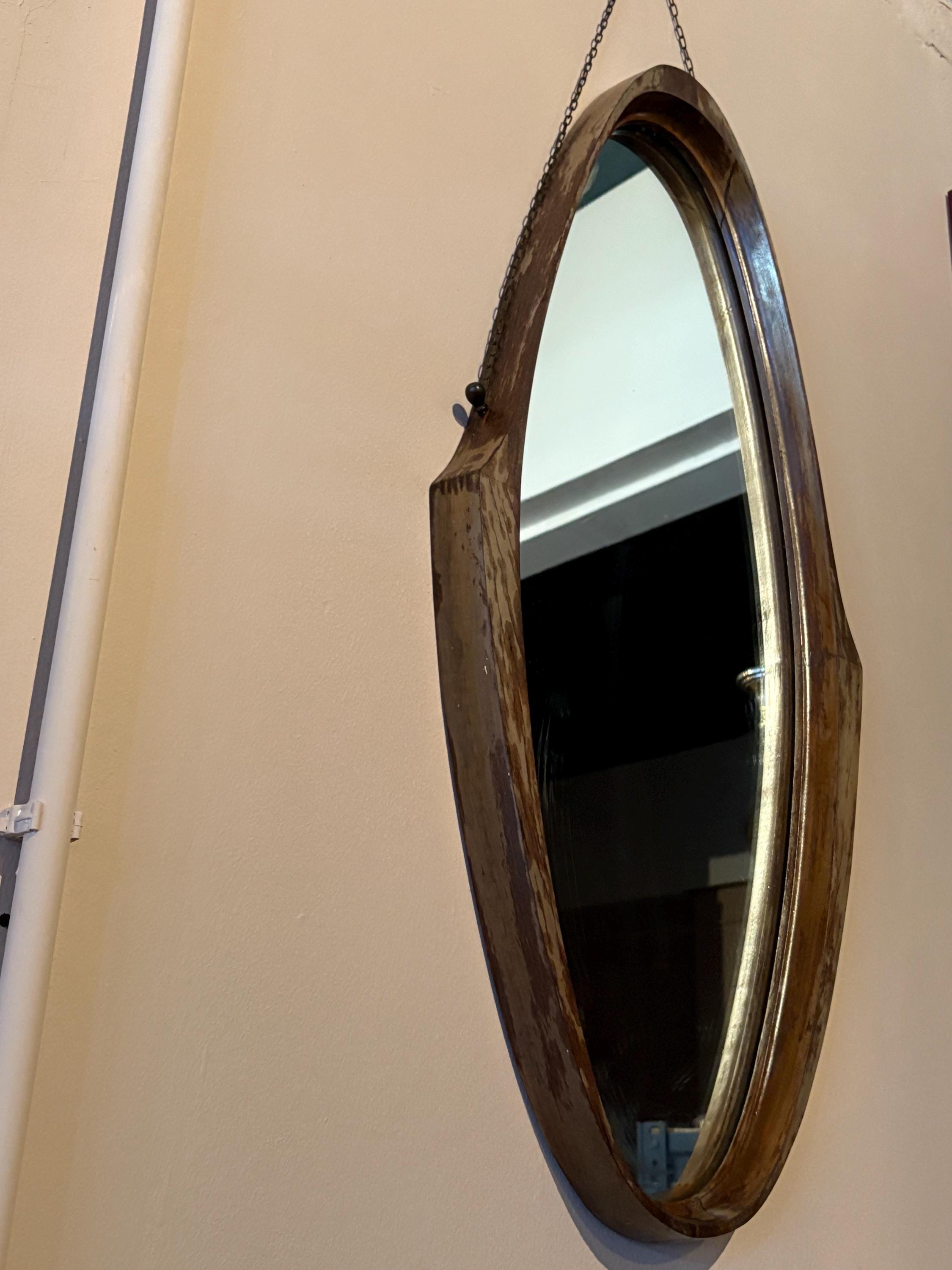 Large Wooden Vintage Mirror