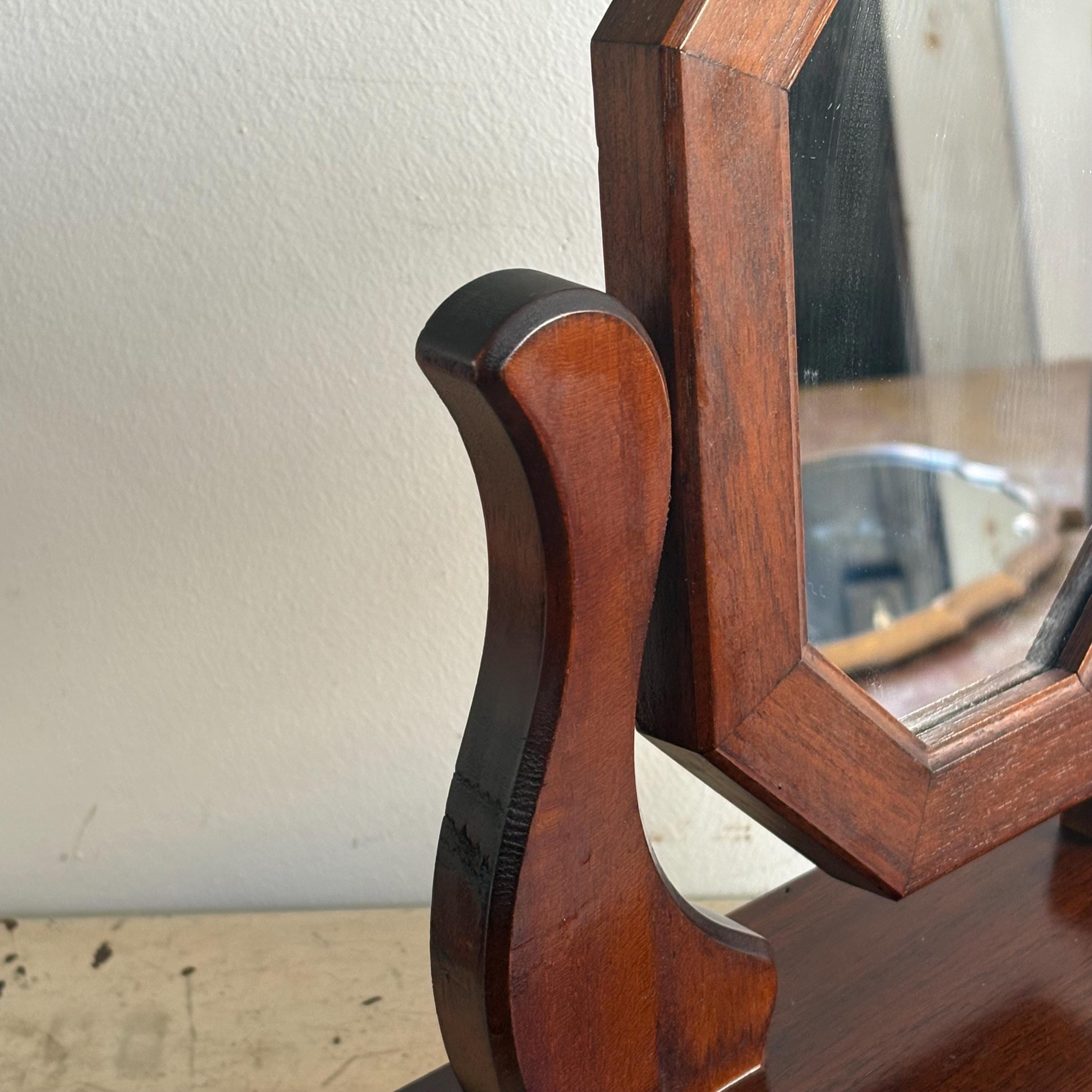 Vintage Shaving Mirror in Wood