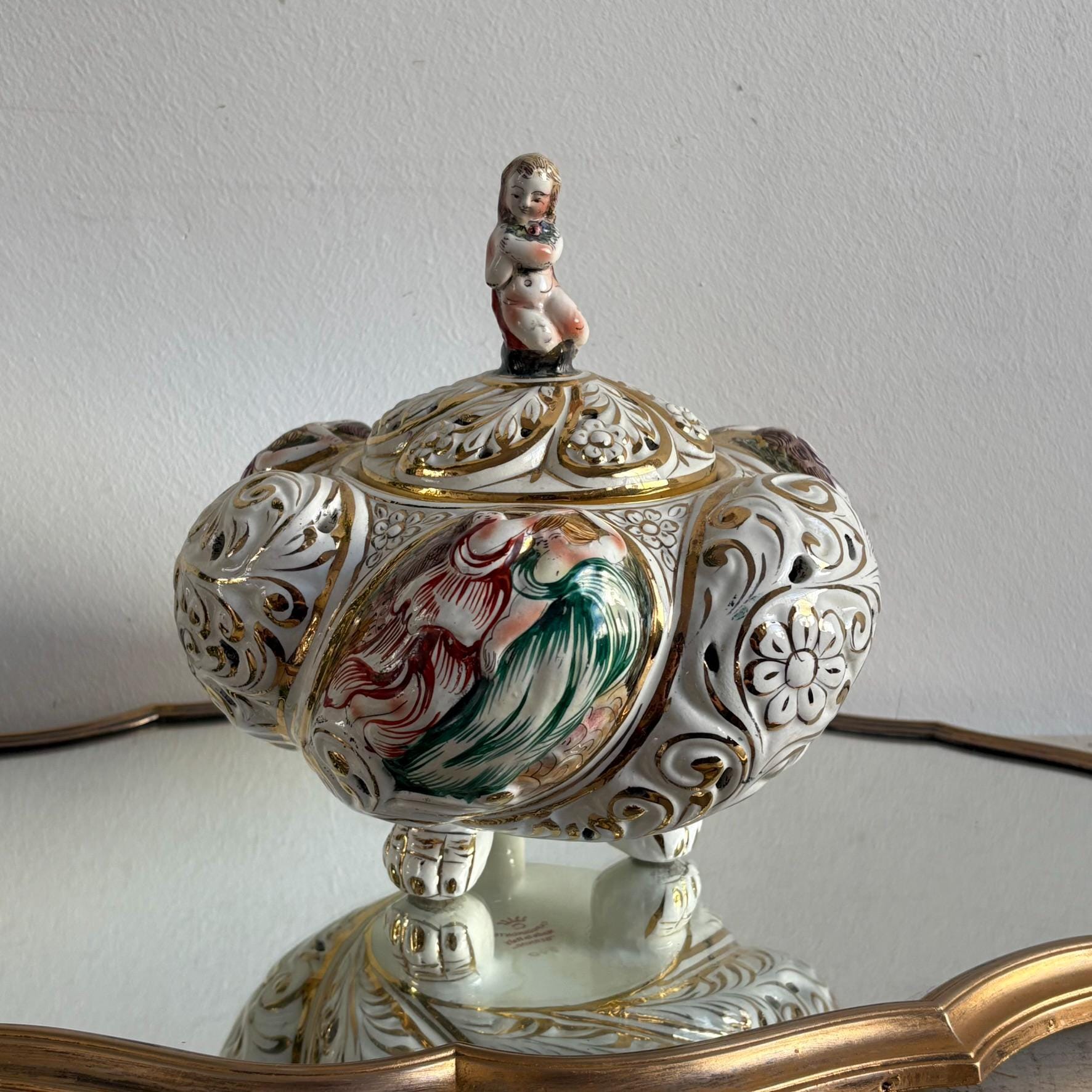 Vintage Capodimonte Ceramic Vase