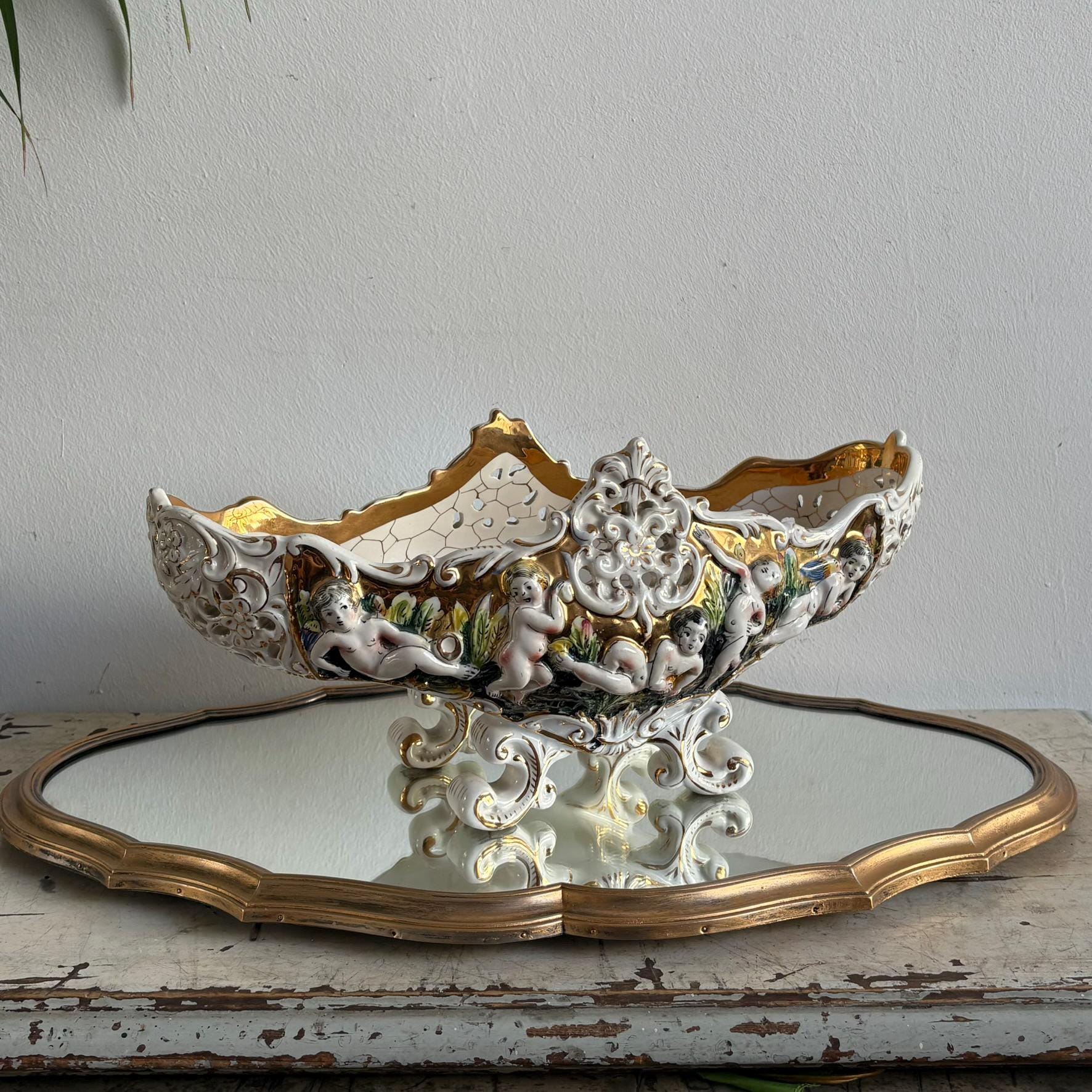 Vintage Capodimonte Fruit Bowl