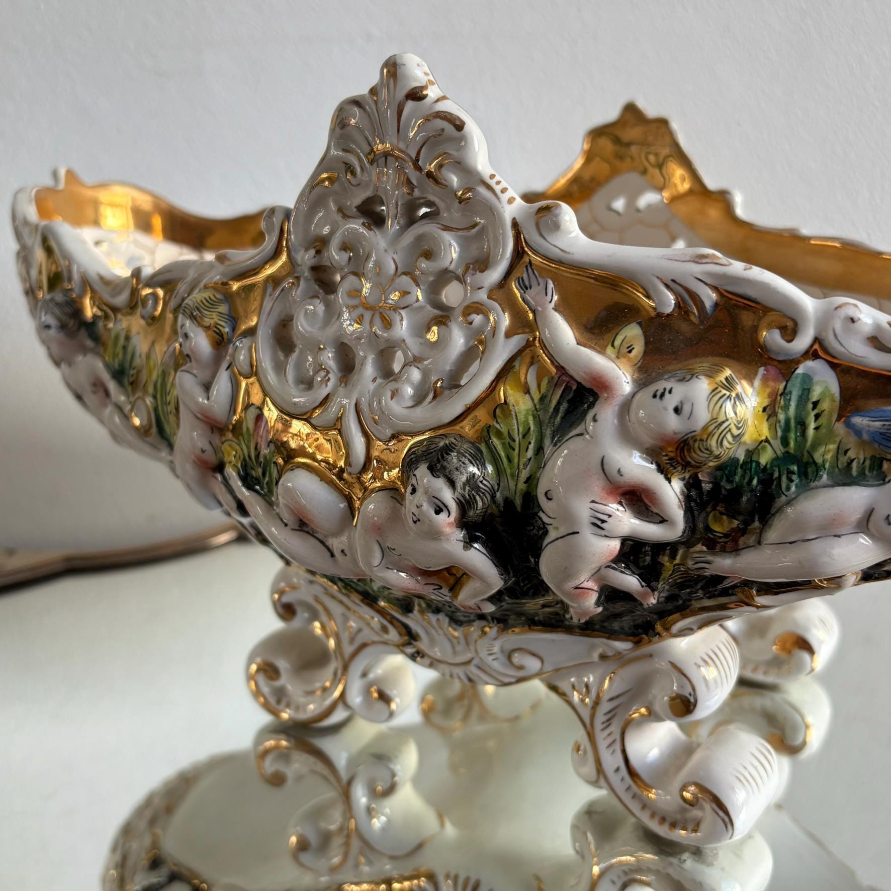 Vintage Capodimonte Fruit Bowl