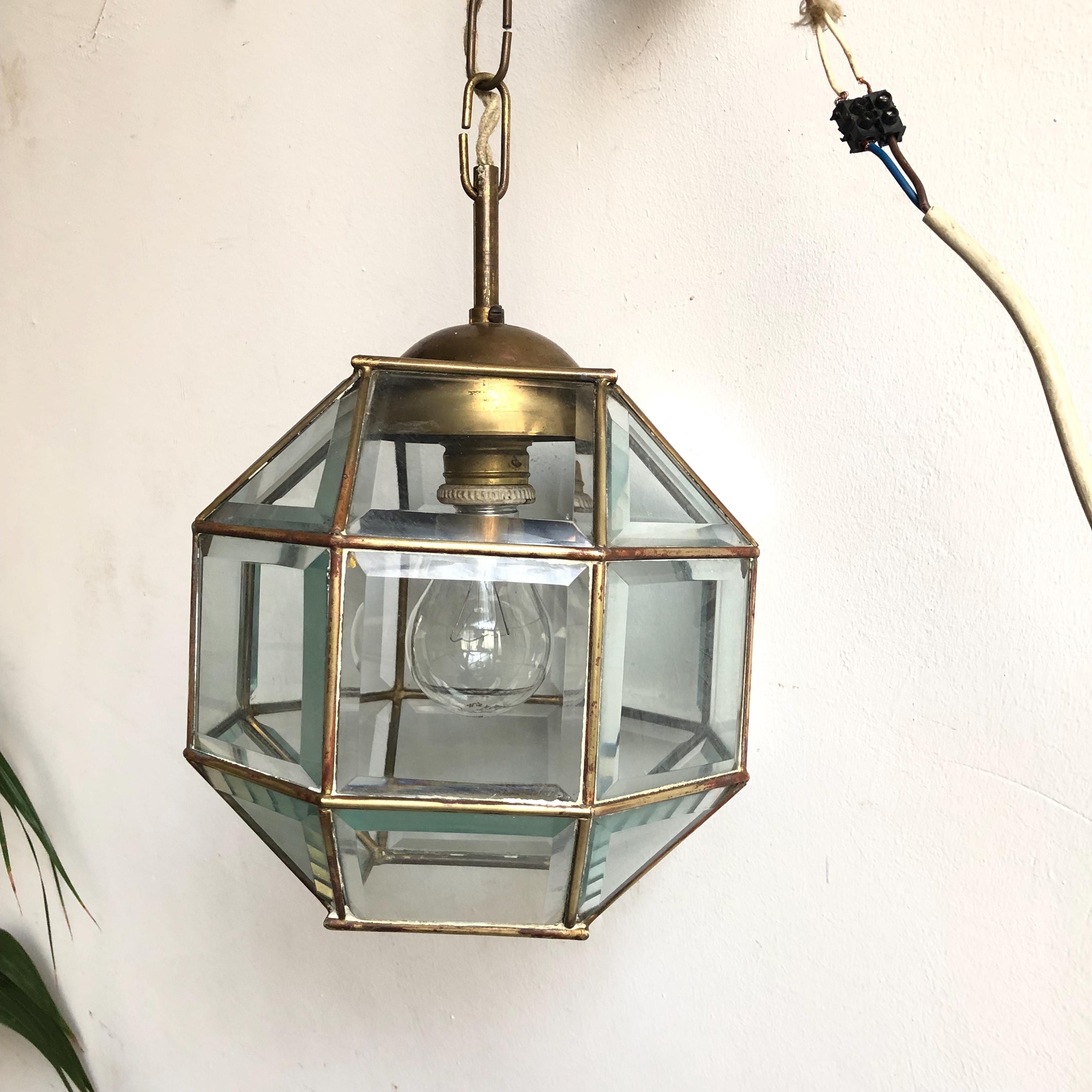 Vintage Sphere Ceiling Lamp in Brass