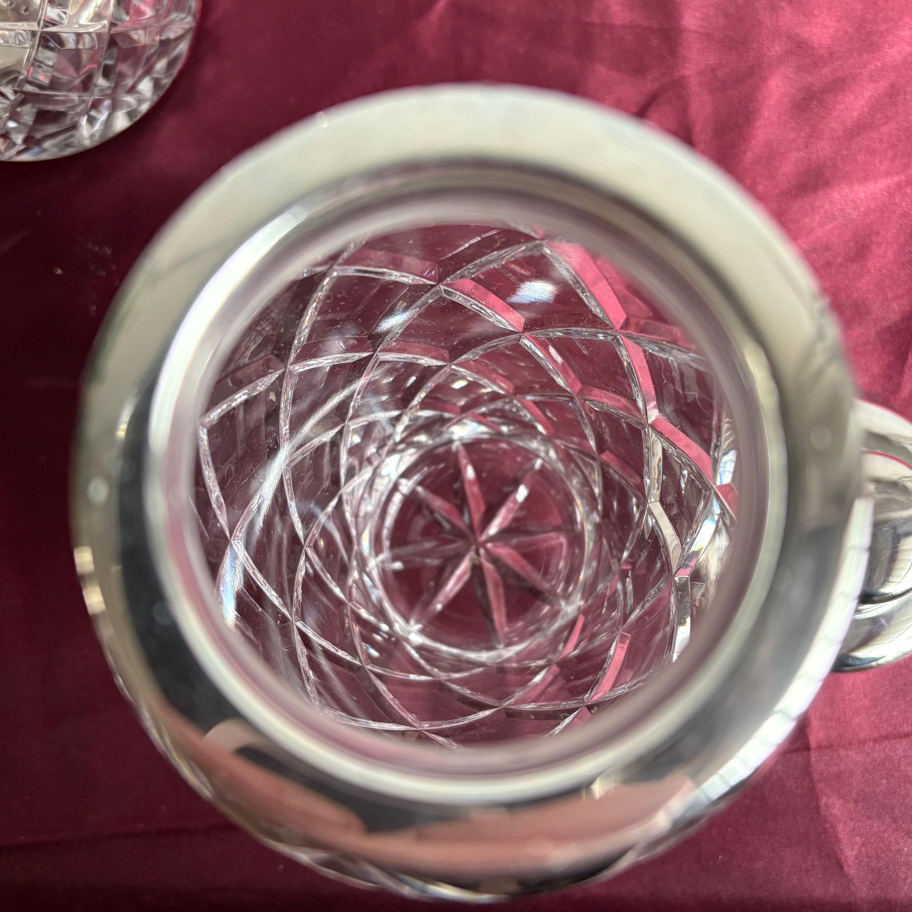 Vintage Crystal Cocktail Set with Shaker and Ice Bucket