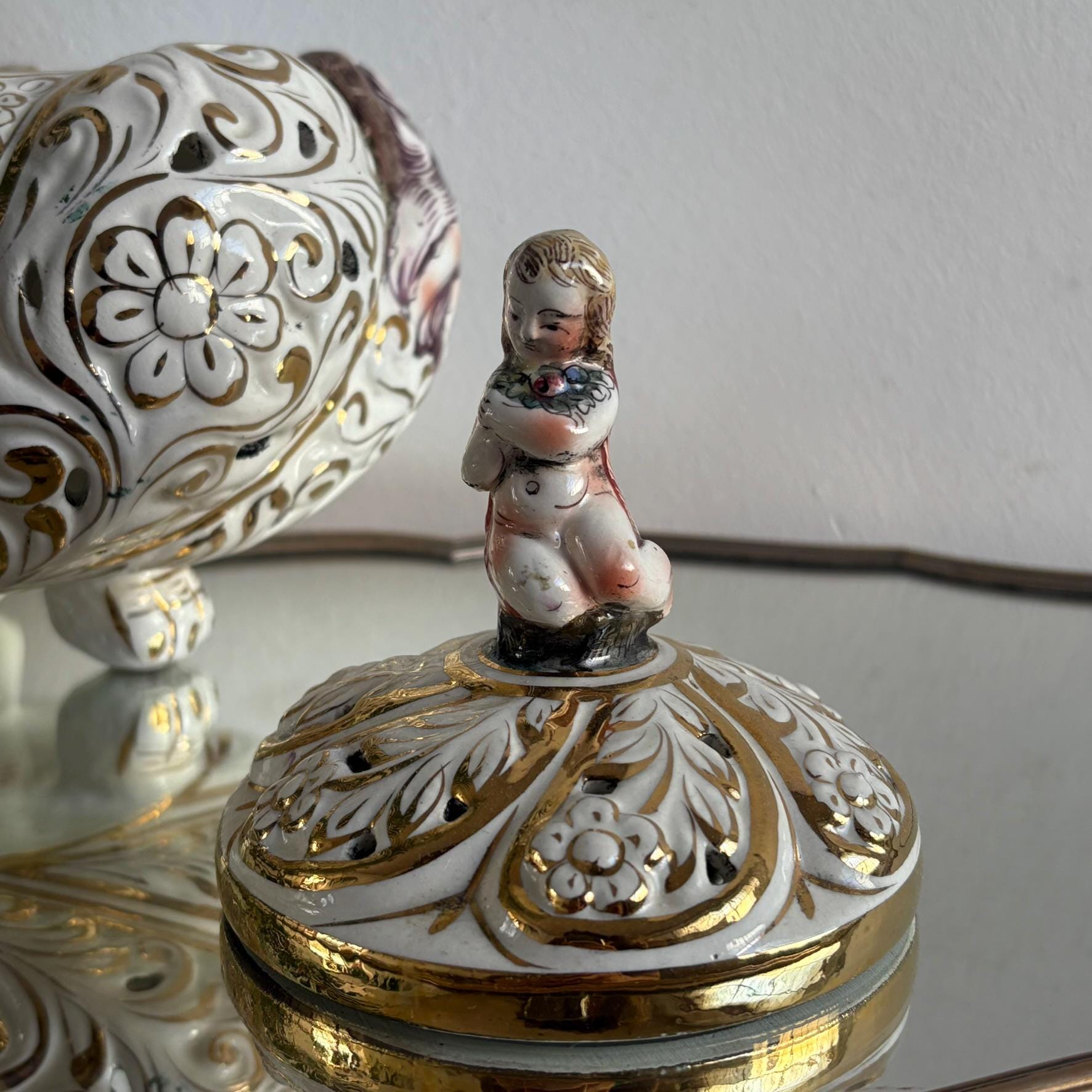 Vintage Capodimonte Ceramic Vase