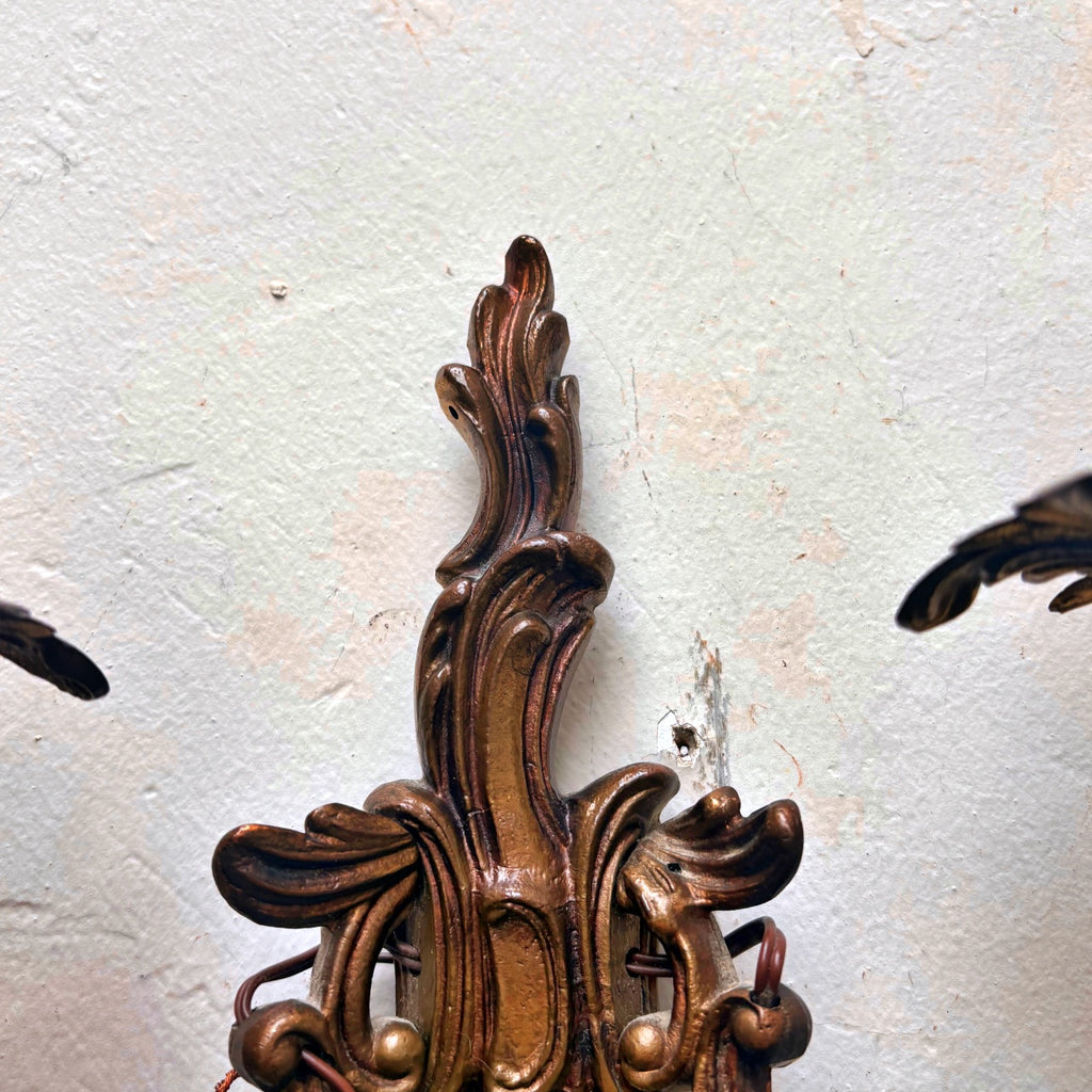 Mid Century Wall Sconces in Brass