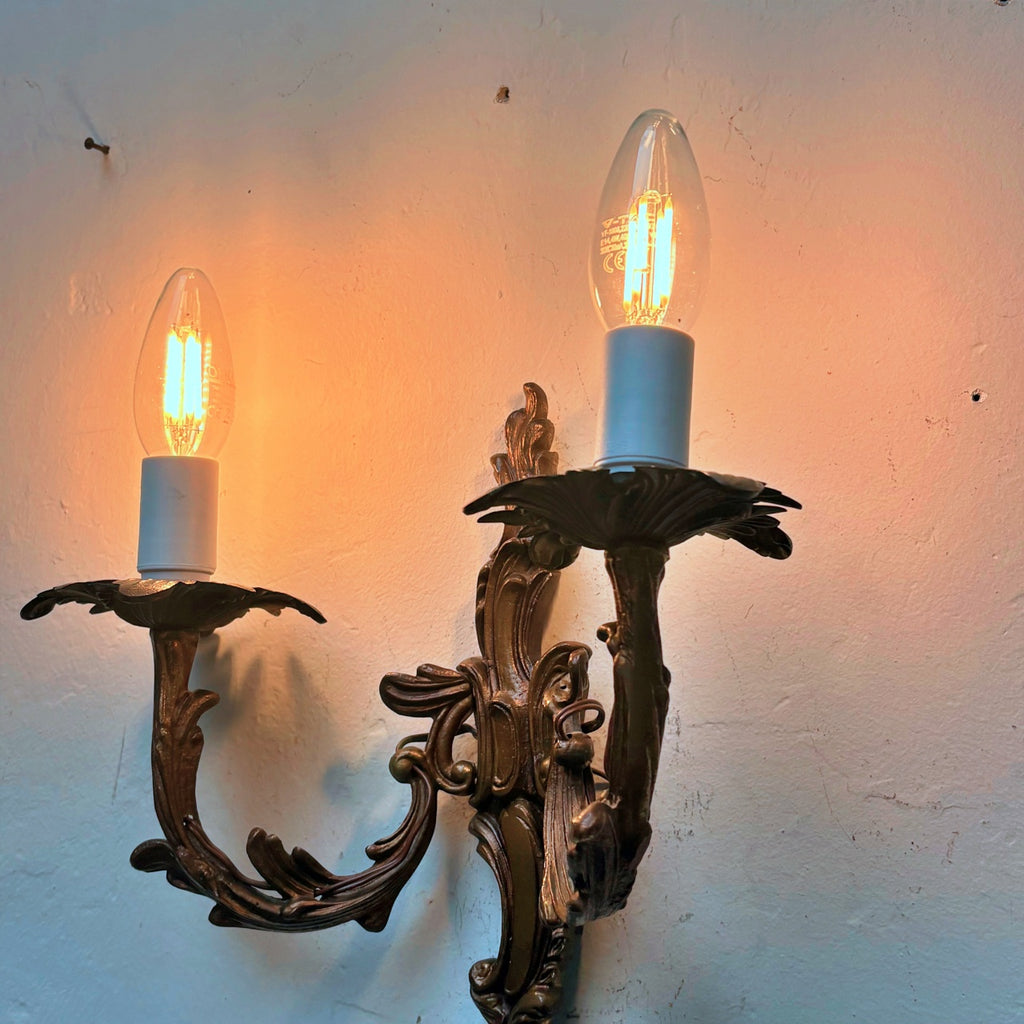 Mid Century Wall Sconces in Brass