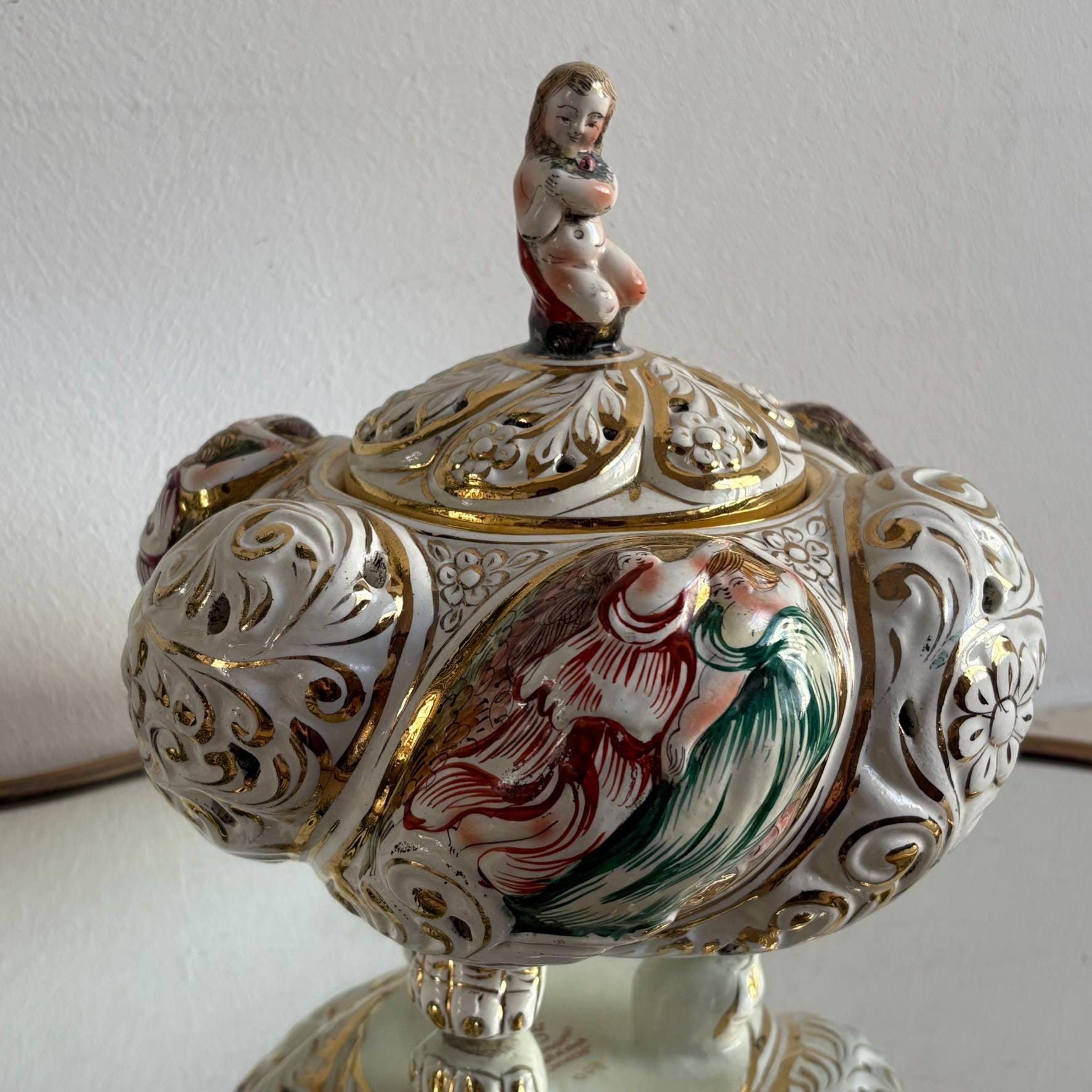 Vintage Capodimonte Ceramic Vase
