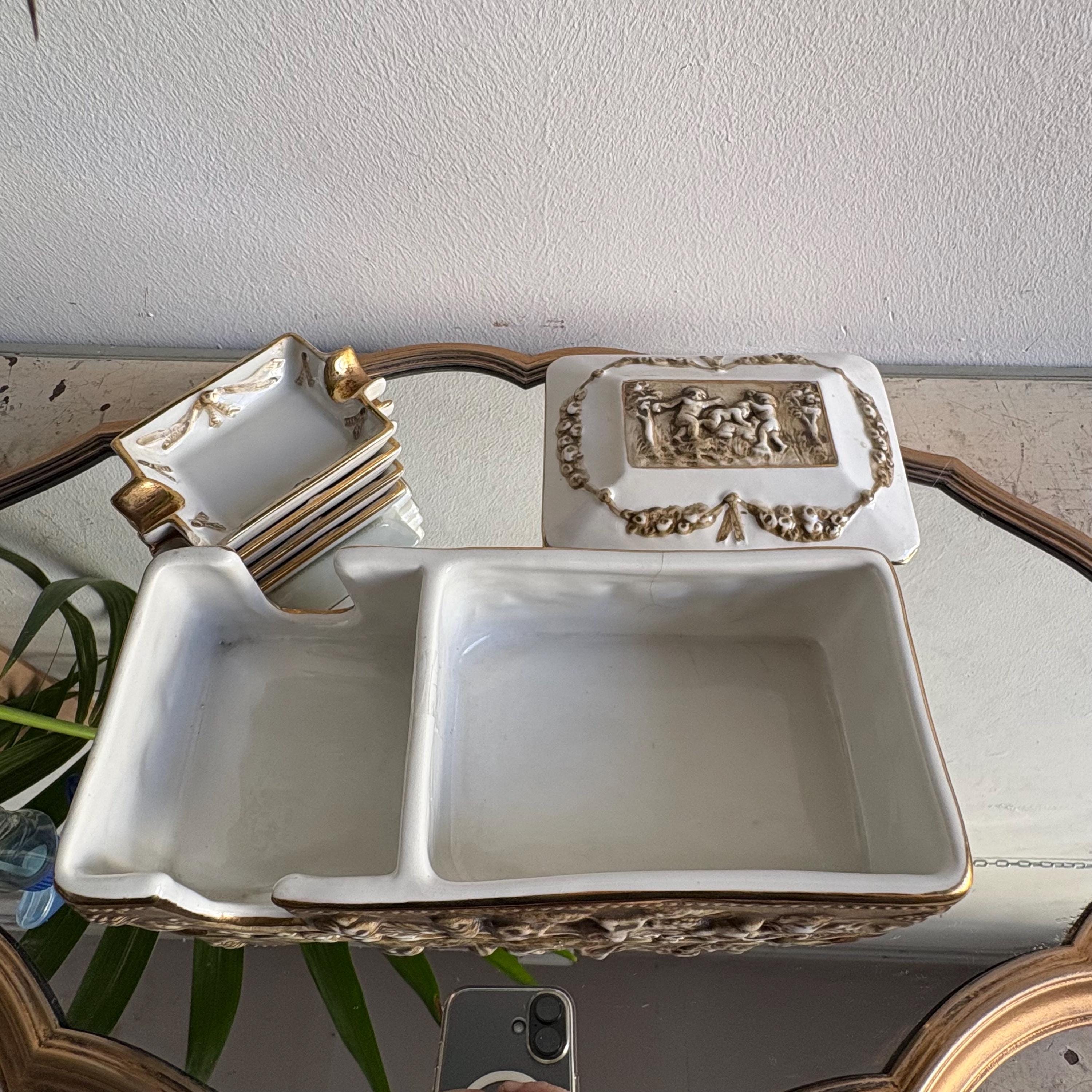 Vintage Capodimonte Smoking Set