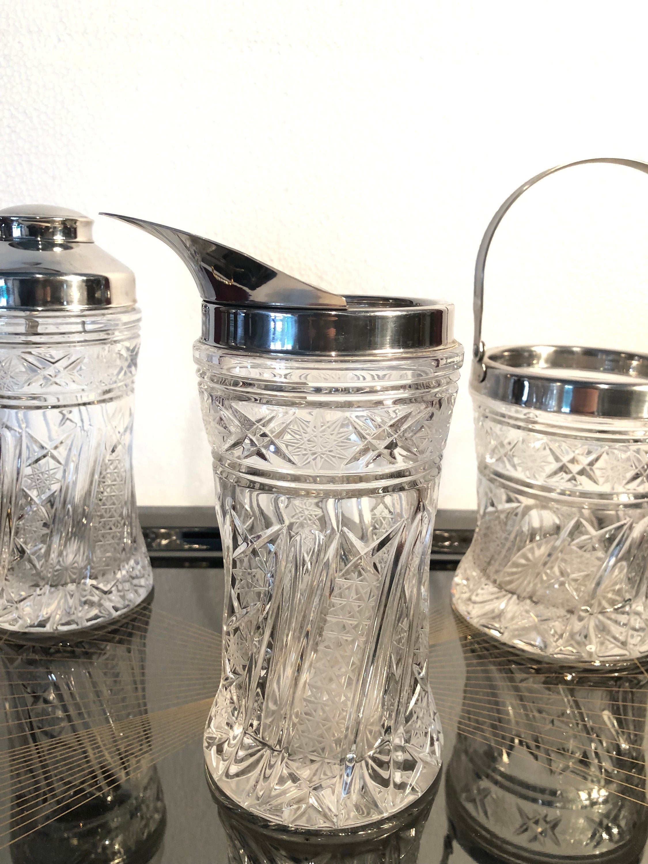 Vintage Crystal Cocktail Set