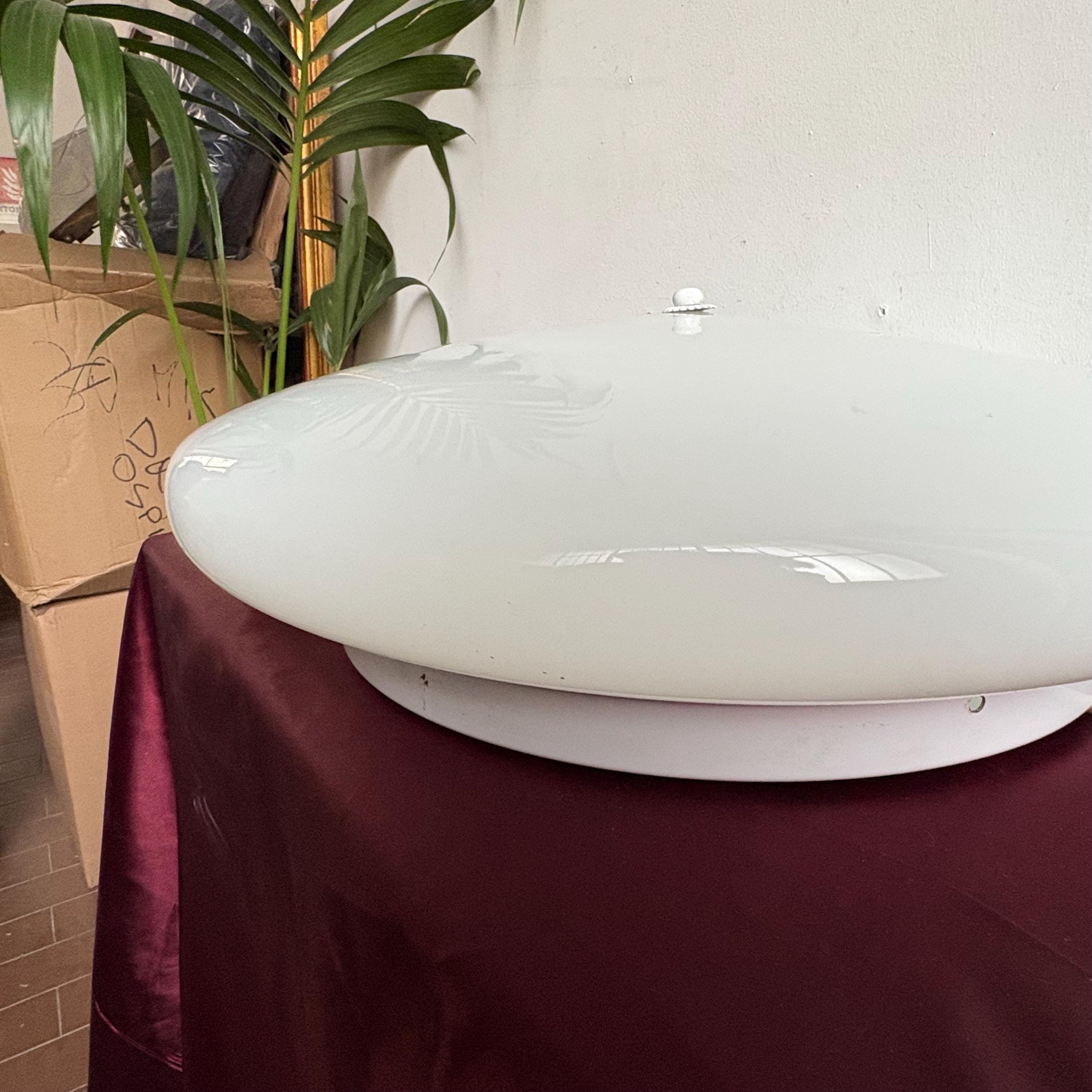 Large Vintage Murano Wall Sconce, White Color