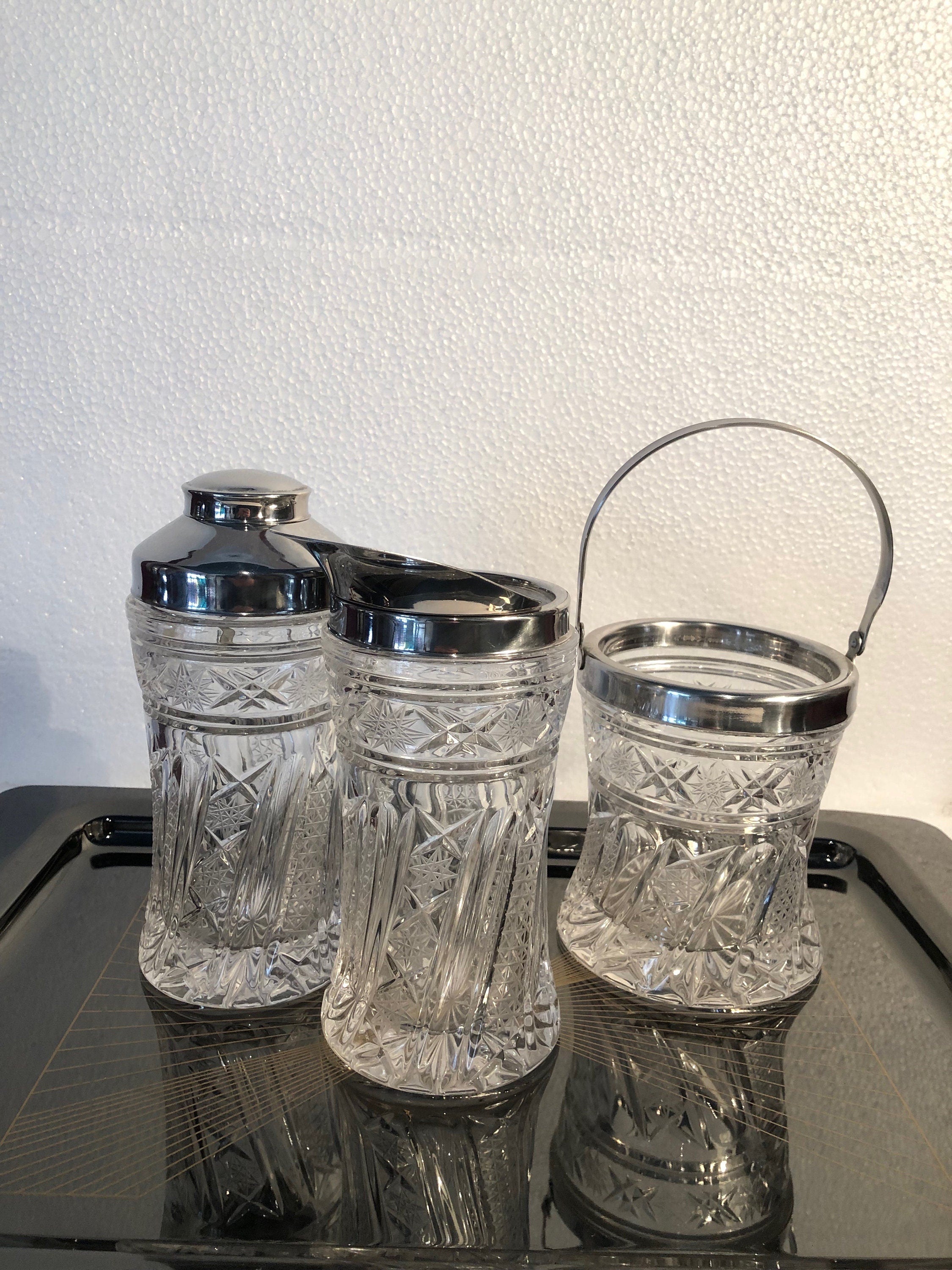 Vintage Crystal Cocktail Set