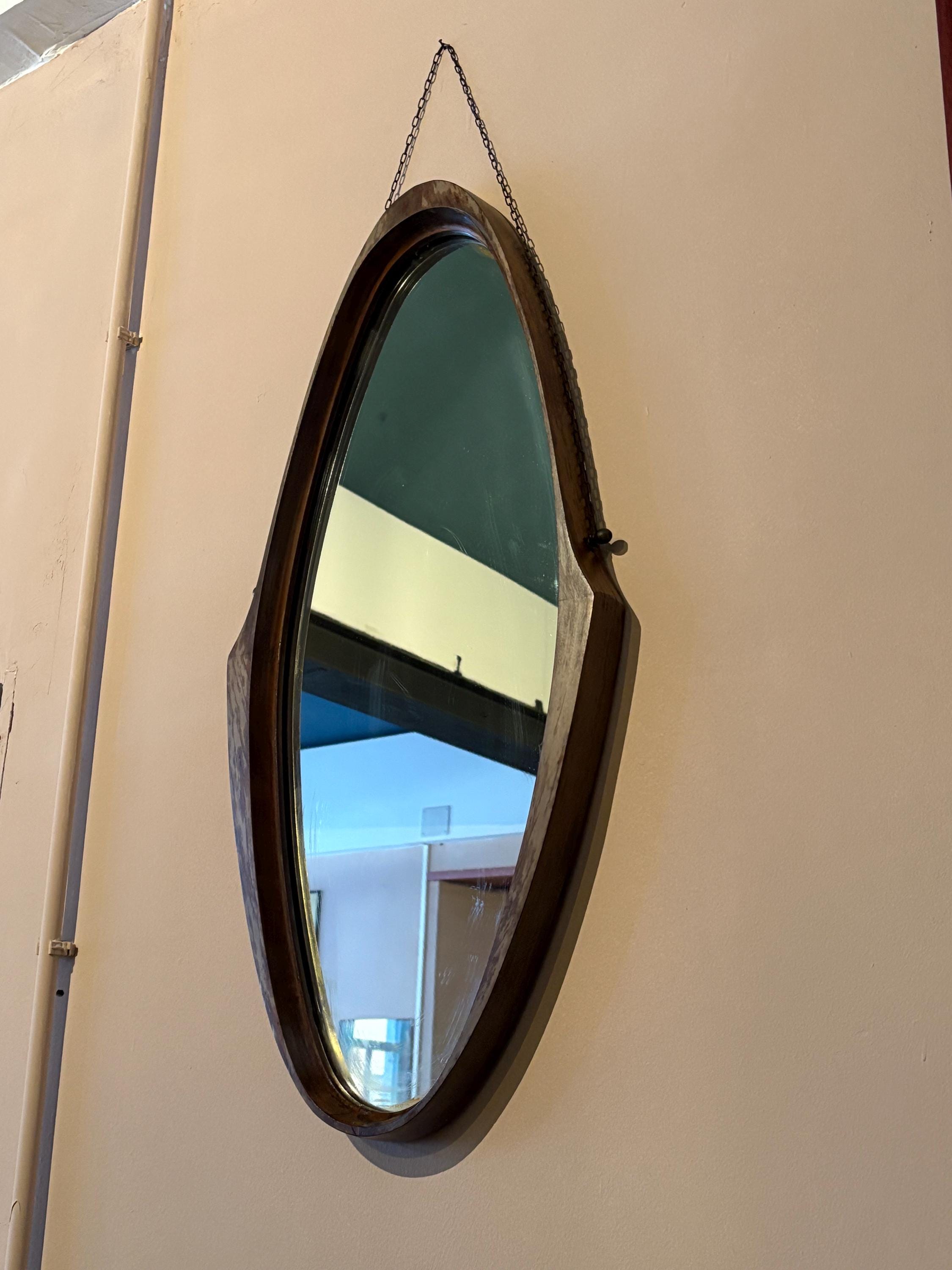 Large Wooden Vintage Mirror