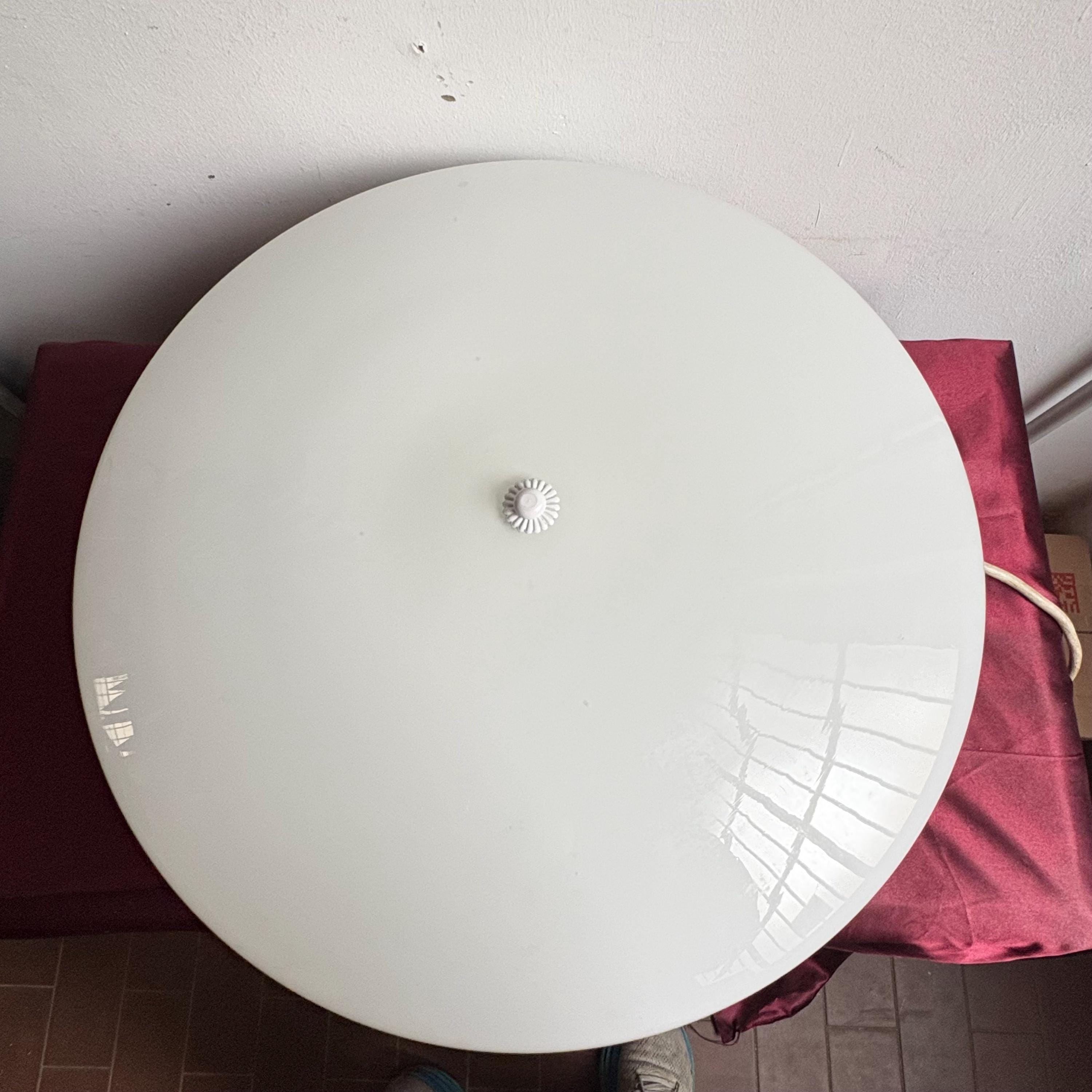 Large Vintage Murano Wall Sconce, White Color