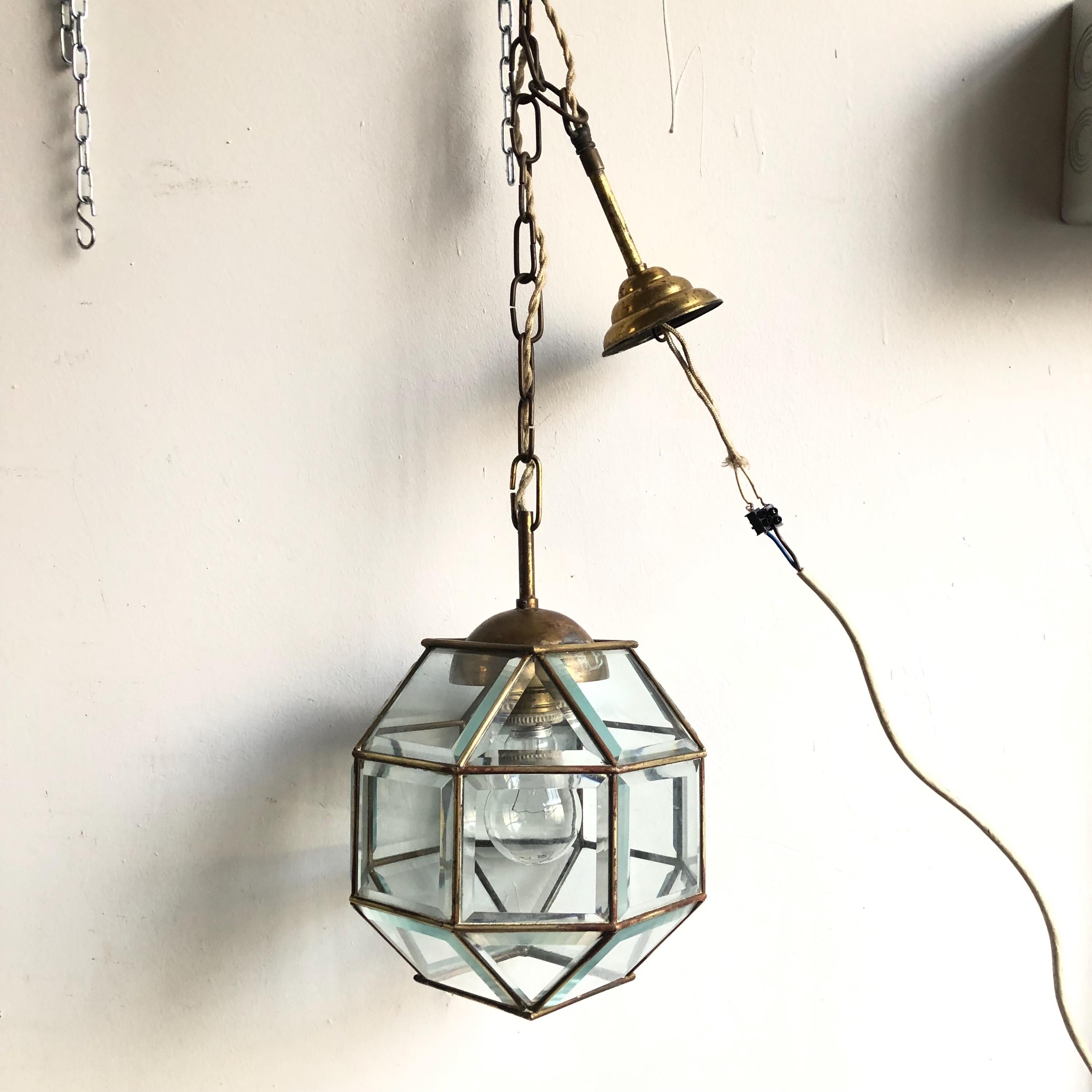Vintage Sphere Ceiling Lamp in Brass